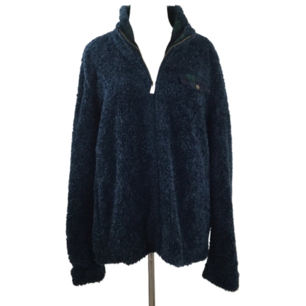 Pendleton Forest Green Half-Zip Teddy Jacket Xl - image 1